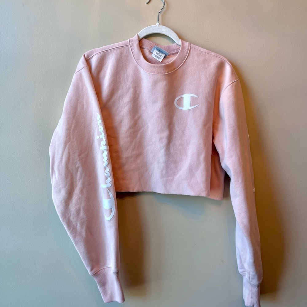 Cropped reverse weave champion crewneck